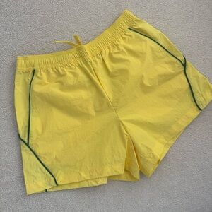 NWT BDD Urban Outfitters Jess Nylon Track Short In Yellow Small